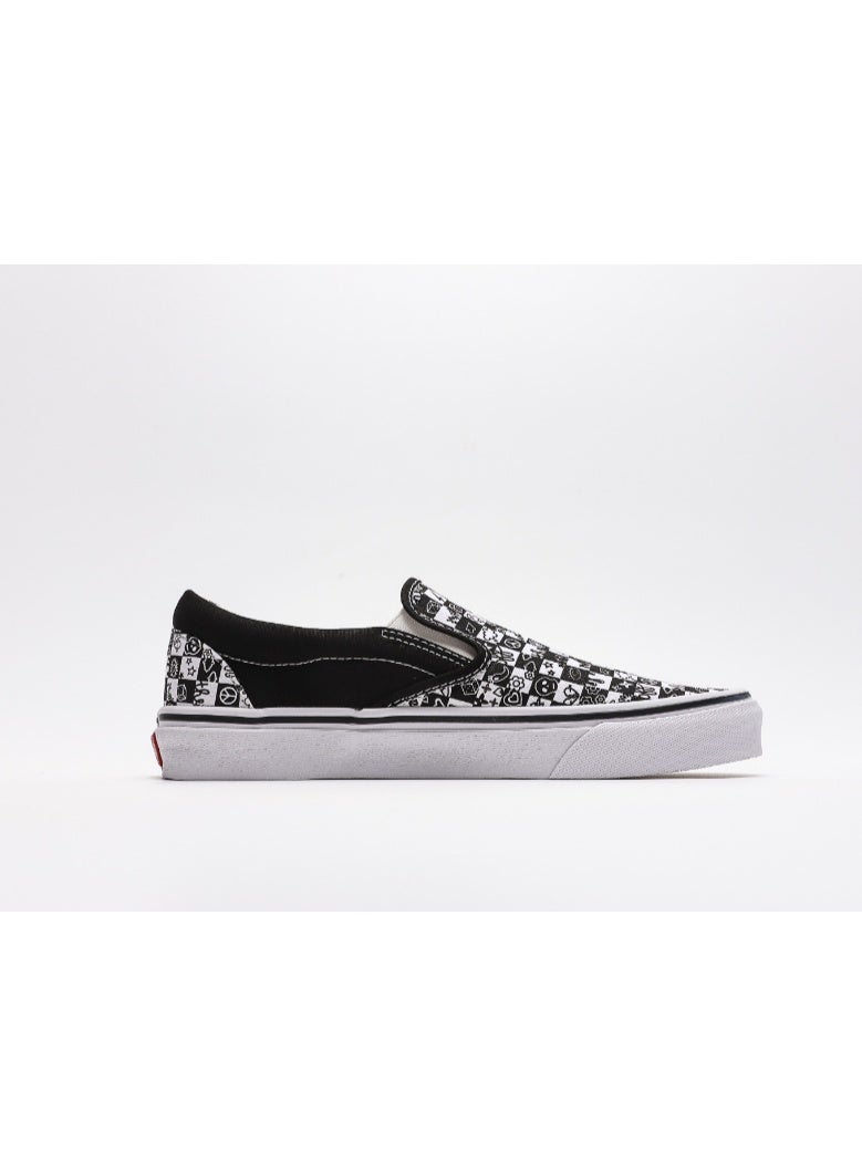 Vans Slip-On Black & White Doodle Print Canvas Sneakers - Image 2